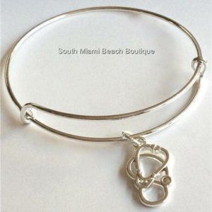 Silver Stethoscope Charm Bracelet Nursing Medical